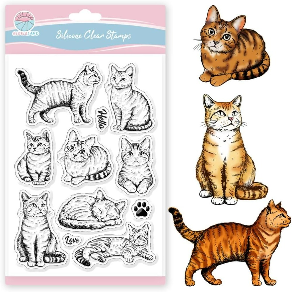 Clear Silicone Stamps For Card Making - Cat Clear Stamps Realistic Cat Silicone