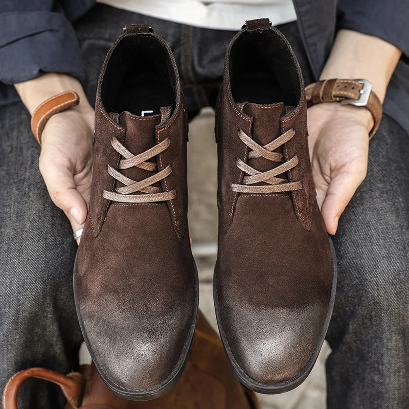 New Cow Suede Ankle Boots Hand - Craft Tools review and price