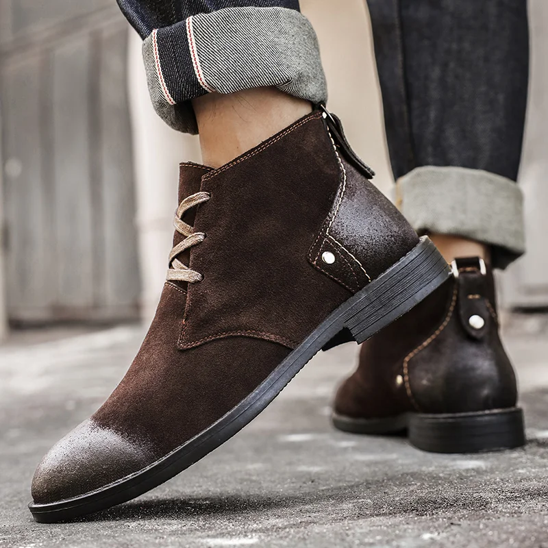New Cow Suede Ankle Boots Hand - Craft Tools review and price
