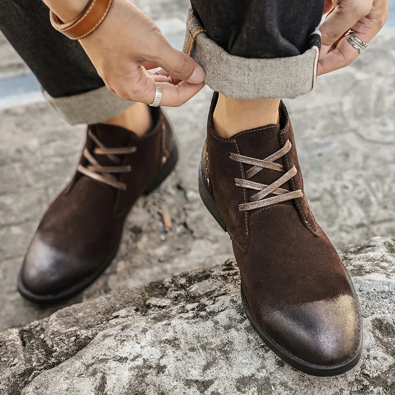 New Cow Suede Ankle Boots Hand - Craft Tools review and price