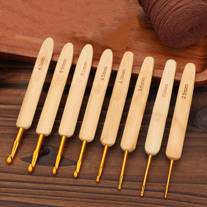 Bamboo Wooden Handle Crochet H - Wooden Crochet Hooks Ergonomic Handle review and price