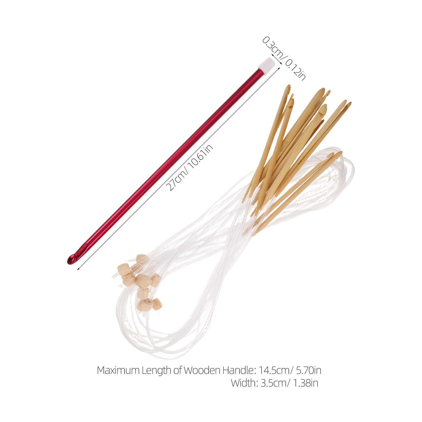 1Set Vibrant Crochet Hooks Set - Wooden Crochet Hooks Ergonomic Handle review and price