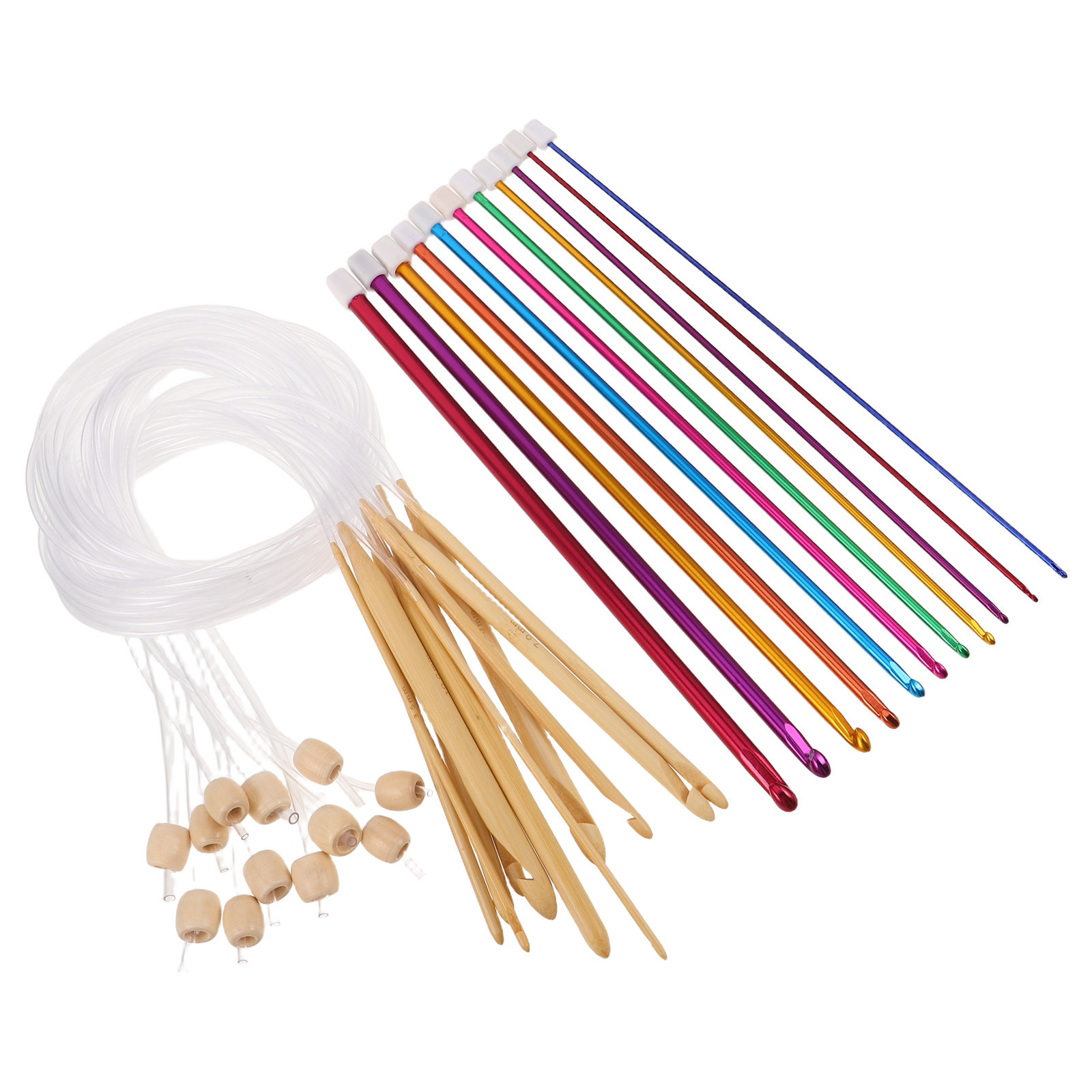 1Set Vibrant Crochet Hooks Set - Wooden Crochet Hooks Ergonomic Handle review and price