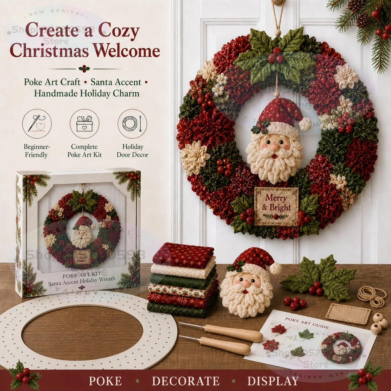 3D Fabric Poke Wreath DIY Kit, - Sewing review and price